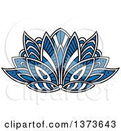 Clipart Of A Blue Henna Lotus Flower Royalty Free Vector Illustration by Vector Tradition SM