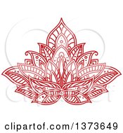Clipart Of A Red Henna Lotus Flower Royalty Free Vector Illustration by Vector Tradition SM