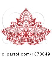 Poster, Art Print Of Red Henna Lotus Flower