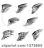 Clipart Of Black And White Tribal Angel Or Bird Wings Royalty Free Vector Illustration by Vector Tradition SM
