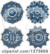 Poster, Art Print Of Blue And White Kaleidoscope Flowers