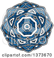 Clipart Of A Blue And White Kaleidoscope Flower Royalty Free Vector Illustration by Vector Tradition SM