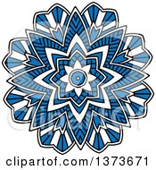 Poster, Art Print Of Blue And White Kaleidoscope Flower