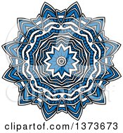 Poster, Art Print Of Blue And White Kaleidoscope Flower