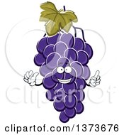 Clipart Of A Cartoon Purple Grapes Character Royalty Free Vector Illustration