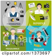 Poster, Art Print Of Photographer Reporter Programmer And Musician With Text