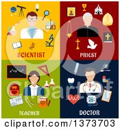 Poster, Art Print Of Scientist Priest Teacher And Doctor With Text