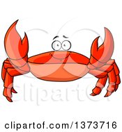 Clipart Of A Cartoon Happy Red Crab Royalty Free Vector Illustration