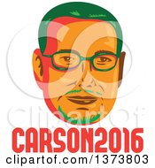 Poster, Art Print Of Retro Wpa Styled Portrait Of Republican Presidential Nominee Ben Carson Over Text