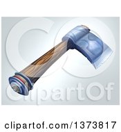 Clipart Of A Medieval Wooden Handled Axe On A Gradient Background Royalty Free Illustration