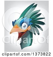 Poster, Art Print Of Happy Laughing Bird Head On A Gradient Background