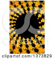 Poster, Art Print Of Black Yellow And Orange Abstract Fractal Spiral Background