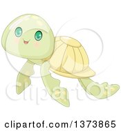 Poster, Art Print Of Cute Baby Sea Turtle With Big Green Eyes