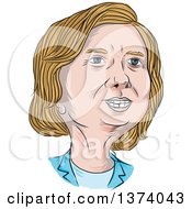 Sketched Caricature Of Hillary Clinton