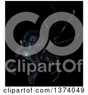 Clipart Of An Underground Alien Or Monster On A Black Background Royalty Free Illustration