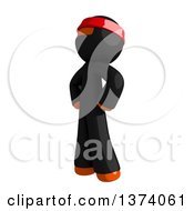 Clipart Of An Orange Man Ninja Standing With Hands On His Hips On A White Background Royalty Free Illustration