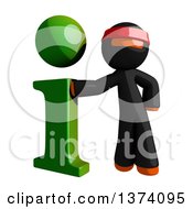 Clipart Of An Orange Man Ninja With An I Information Icon On A White Background Royalty Free Illustration by Leo Blanchette