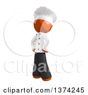 Clipart Of An Orange Man Chef Standing With Hands On His Hips On A White Background Royalty Free Illustration