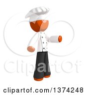 Poster, Art Print Of Orange Man Chef Presenting On A White Background