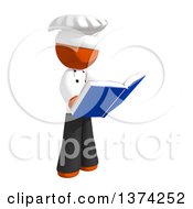 Clipart Of An Orange Man Chef Reading A Book On A White Background Royalty Free Illustration by Leo Blanchette