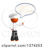 Poster, Art Print Of Orange Man Chef Talking On A White Background