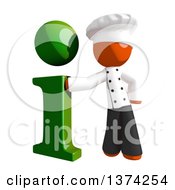 Poster, Art Print Of Orange Man Chef With An I Information Icon On A White Background