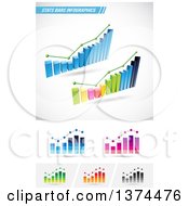 Clipart Of Statistical Bar Graphs Royalty Free Vector Illustration