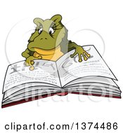 Poster, Art Print Of Female Frog Reading A Book