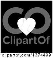 Clipart Of A White Valentine Love Heart On Black Royalty Free Vector Illustration