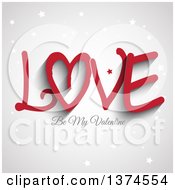 Clipart Of Love Be My Valentine Text Over Gray With Stars Royalty Free Vector Illustration