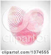 Heart Made Of Fingerprints Over Shading