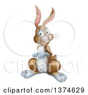 Clipart Of A Happy Brown Rabbit Royalty Free Vector Illustration