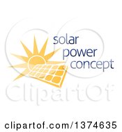 Poster, Art Print Of Sun Shining Behind A Solar Panel Photovoltaics Cell And Sample Text