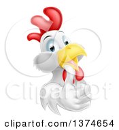 Clipart Of A Happy White Chicken Or Rooster Giving A Thumb Up Royalty Free Vector Illustration
