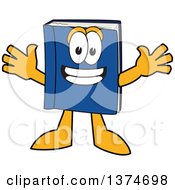 Blue Book Mascot Character Wanting A Hug