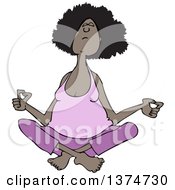 Relaxed Chubby Black Woman Meditating