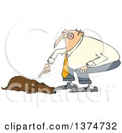 Poster, Art Print Of Cartoon Chubby White Man Yelling At His Lazy Hound Dog