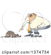 Poster, Art Print Of Cartoon Chubby White Man Yelling At His Scared Dog