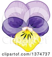 Clipart Of A Pansy Flower Royalty Free Vector Illustration