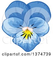 Clipart Of A Blue Pansy Flower Royalty Free Vector Illustration
