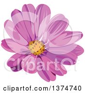 Clipart Of A Pink Daisy Flower Royalty Free Vector Illustration