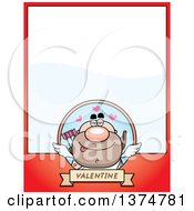 Clipart Of A Male Valentines Day Cupid Page Border Royalty Free Vector Illustration