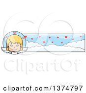 Poster, Art Print Of Happy Blond White Girl Cupid Banner