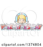 Clipart Of A Happy Blond White Girl Cupid Royalty Free Vector Illustration