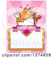 Valentines Day Cupid Ginger Cat Page Border