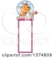 Valentines Day Cupid Ginger Cat Bookmark
