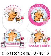 Badges Of A Valentines Day Cupid Ginger Cat
