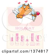 Poster, Art Print Of Valentines Day Cupid Ginger Cat Schedule Design