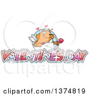 Clipart Of A Valentines Day Cupid Ginger Cat Royalty Free Vector Illustration by Cory Thoman