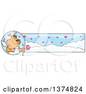 Valentines Day Cupid Ginger Cat Banner